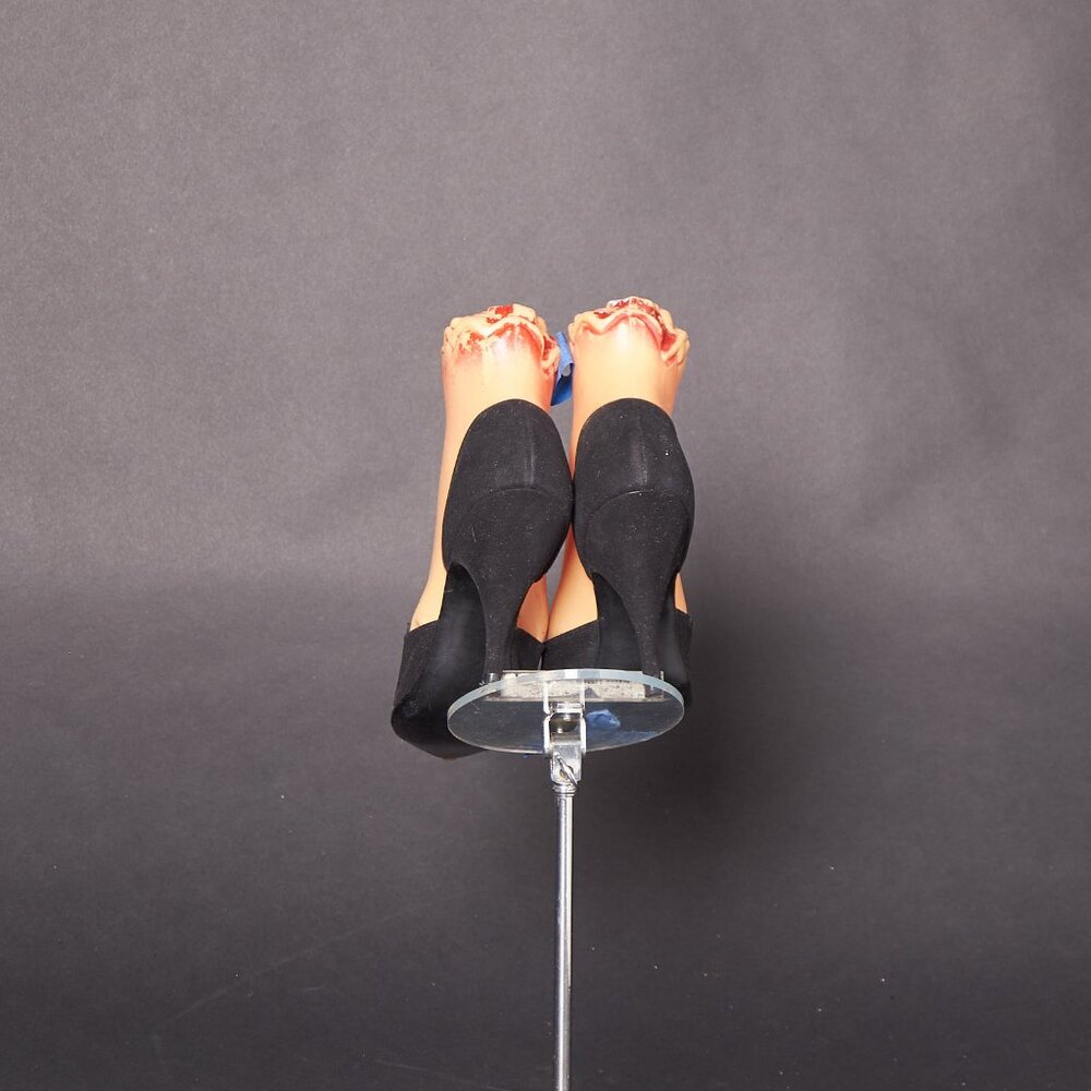 Vintage 1950s Black Suede Pumps Heels Shoes